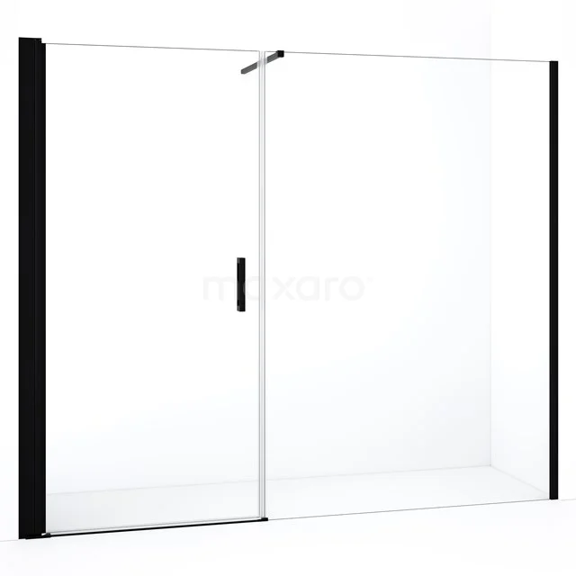 Diamond Shower door | 240 cm Matte black Clear glass Pivot door DDC110141110MBN