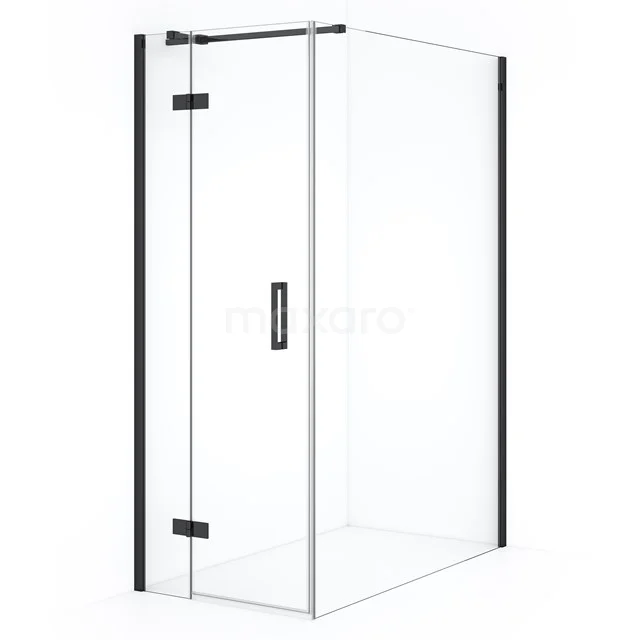 Diamond Shower enclosure | 140x80 cm Black chrome Clear glass Pivot door Rectangle CDB213514310BCN
