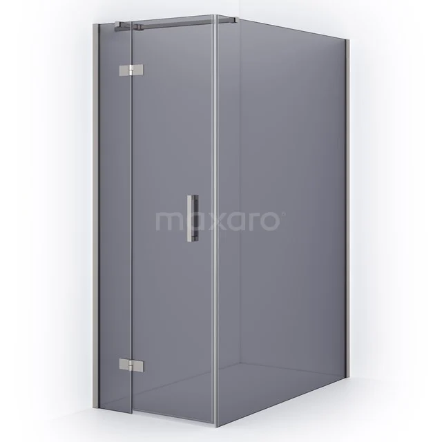 Diamond Shower enclosure | 140x80 cm Stainless steel Smoke glass Pivot door Rectangle CDB213514311BR