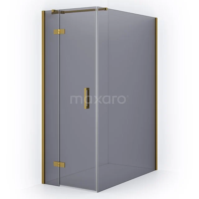 Diamond Shower enclosure | 140x80 cm Gold Smoke glass Pivot door Rectangle CDB213514311GGN