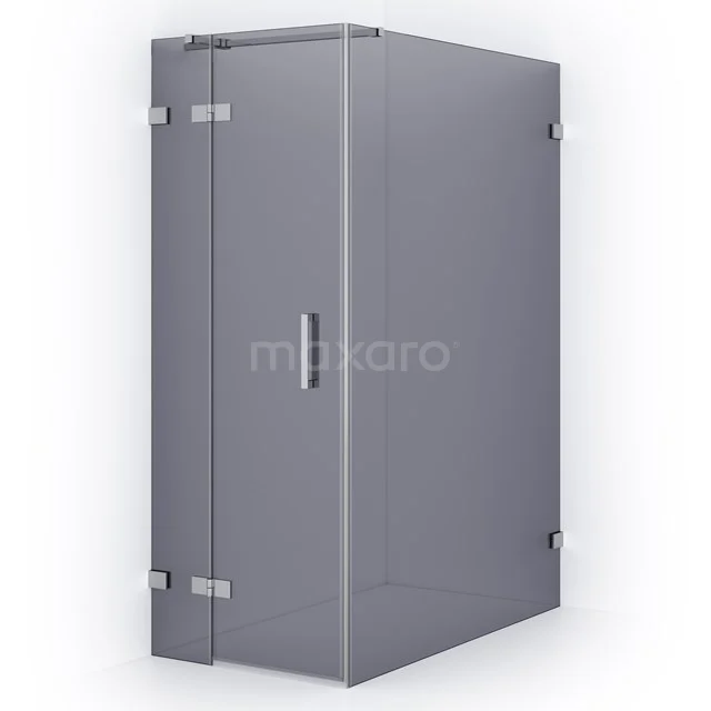 Diamond Shower enclosure | 140x80 cm Chrome Smoke glass Pivot door Rectangle CDB213514321C