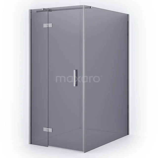 Eck-Duschkabine mit Klarglas und Aluminiumprofilen, modernes Design für ein stilvolles Badezimmer.