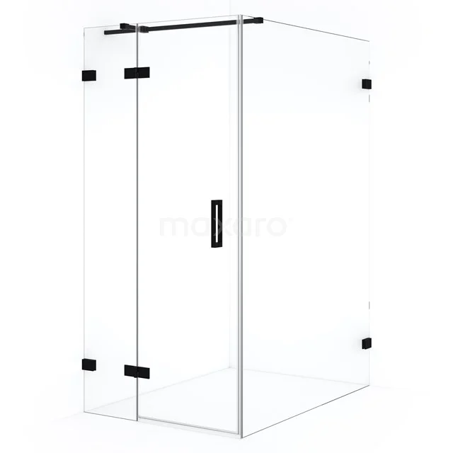 Diamond Shower enclosure | 140x100 cm Matte black Clear glass Pivot door Rectangle CDB214614320MB