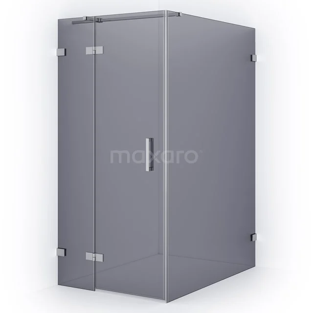 Diamond Shower cabin | 140x100 cm Chrome Smoke glass Pivot door Rectangle CDB214614321C Shower enclosure with corner design in clear glass and metal hinges, ideal for a modern bathroom.