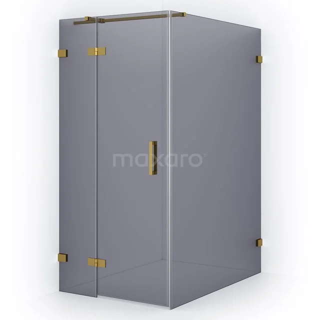 Diamond Duschkabine | 140x100 cm Gold Drehtür Rechteck CDB214614321GG Eck-Duschkabine aus Klarglas mit goldfarbenen Scharnieren und einem Metall-Haltegriff, ideal für ein modernes Badezimmer.