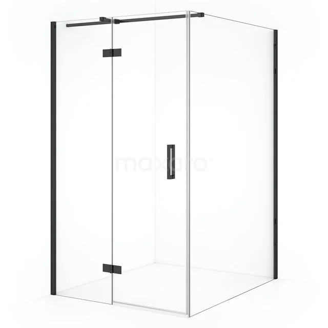 Diamond Shower enclosure | 140x120 cm Black chrome Clear glass Pivot door Rectangle CDB216614310BCN