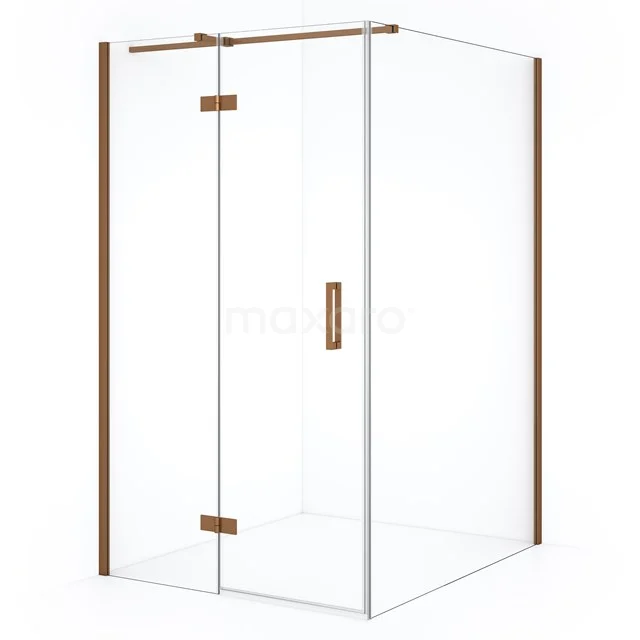 Diamond Douchecabine | 140x110 cm Koper Helder glas Draaideur Rechthoek CDB216514310KP