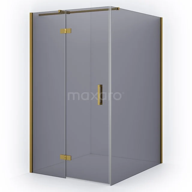 Diamond Shower enclosure | 140x120 cm Gold Smoke glass Pivot door Rectangle CDB216614311GGN