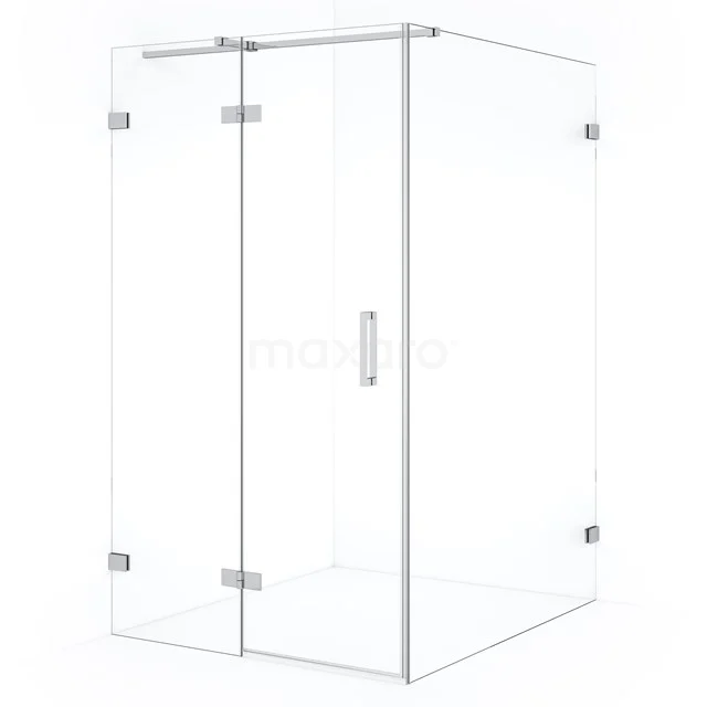 Diamond Shower enclosure | 140x120 cm Chrome Clear glass Pivot door Rectangle CDB216614320C