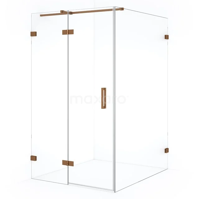 Diamond Douchecabine | 140x110 cm Koper Helder glas Draaideur Rechthoek CDB216514320KP