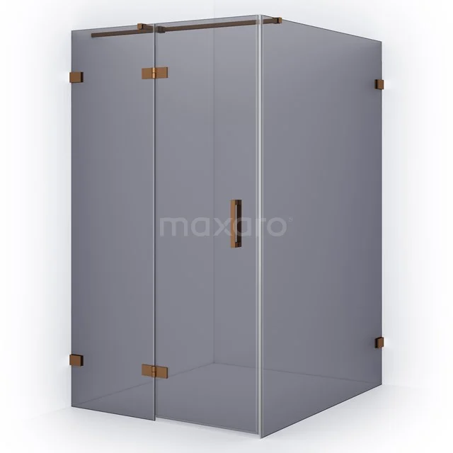 Diamond Shower enclosure | 140x120 cm Copper Smoke glass Pivot door Rectangle CDB216614321KP