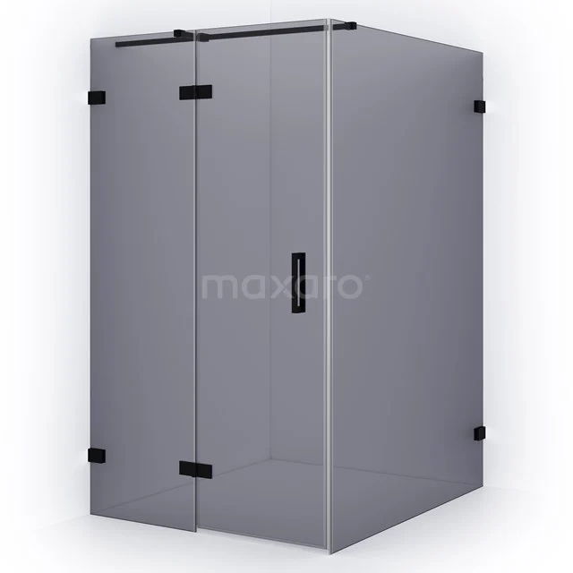 Diamond Shower enclosure | 140x120 cm Matte black Smoke glass Pivot door Rectangle CDB216614321MB