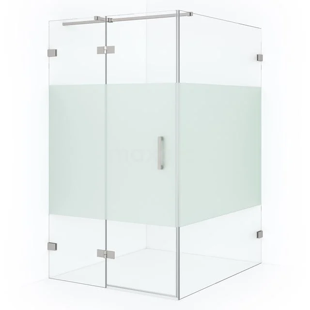 Duschkabine Diamond CDB216514323BR Eck-Duschkabine mit mattiertem Glas, rostfreien Scharnieren und durchsichtigen Paneelen, ideal für ein modernes Badezimmer.