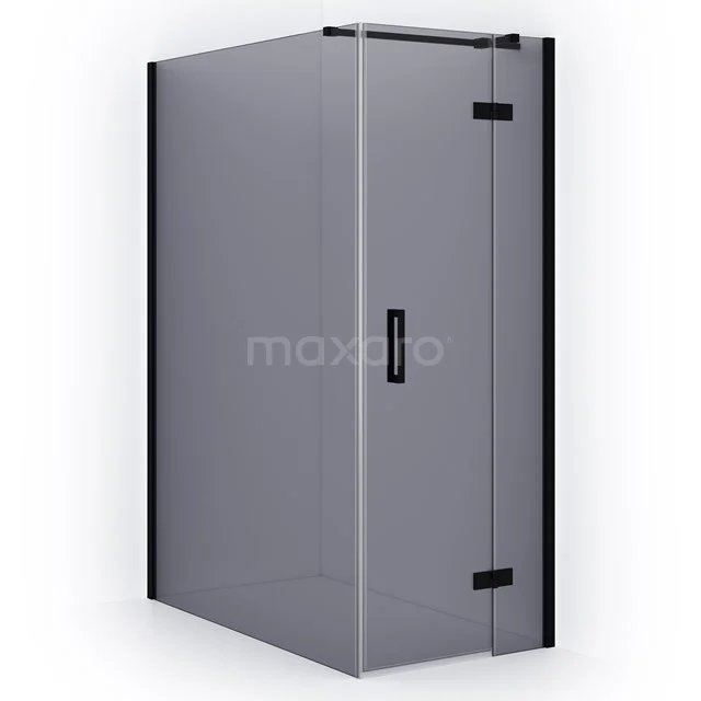 Diamond Shower enclosure | 140x90 cm Matte black Smoke glass Pivot door Rectangle CDB223614311MB