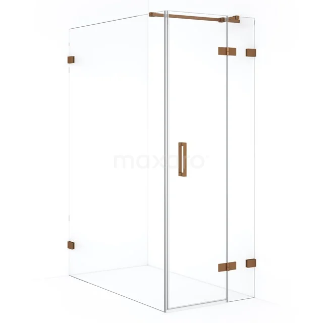 Diamond Douchecabine | 140x80 cm Koper Helder glas Draaideur Rechthoek CDB223514320KP