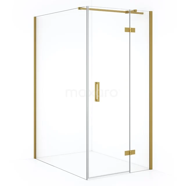 Diamond Douchecabine | 140x100 cm Goud Helder glas Draaideur Rechthoek CDB224614310GGN