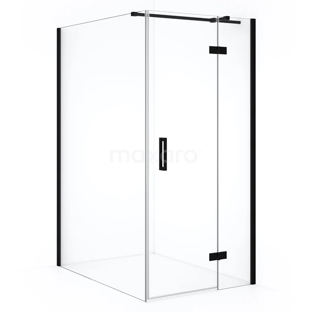 Diamond Shower enclosure | 140x100 cm Matte black Clear glass Pivot door Rectangle CDB224614310MB