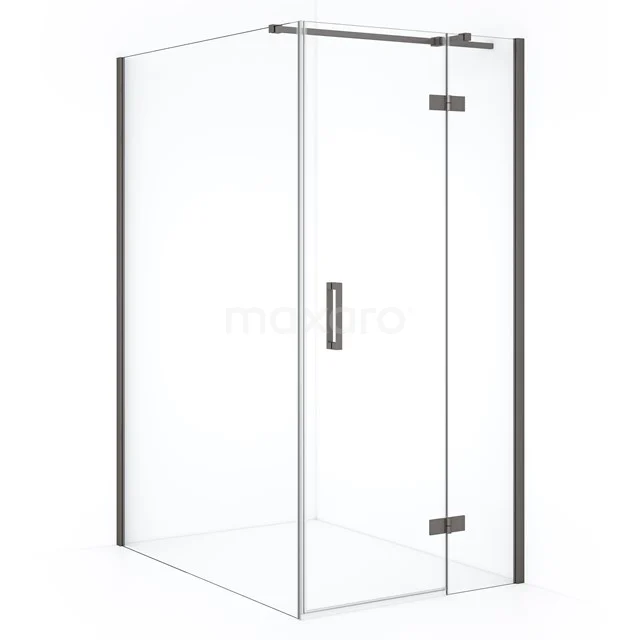 Diamond Shower enclosure | 140x100 cm Black metal Clear glass Pivot door Rectangle CDB224614310ZMN