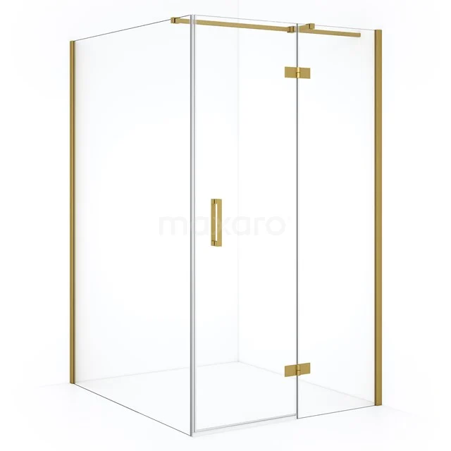 Diamond Douchecabine | 140x120 cm Goud Helder glas Draaideur Rechthoek CDB226614310GGN