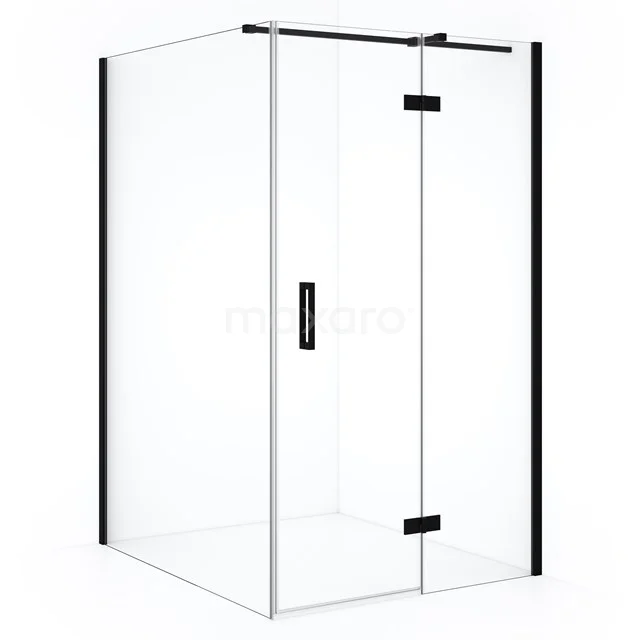 Diamond Shower enclosure | 140x110 cm Matte black Clear glass Pivot door Rectangle CDB226514310MB