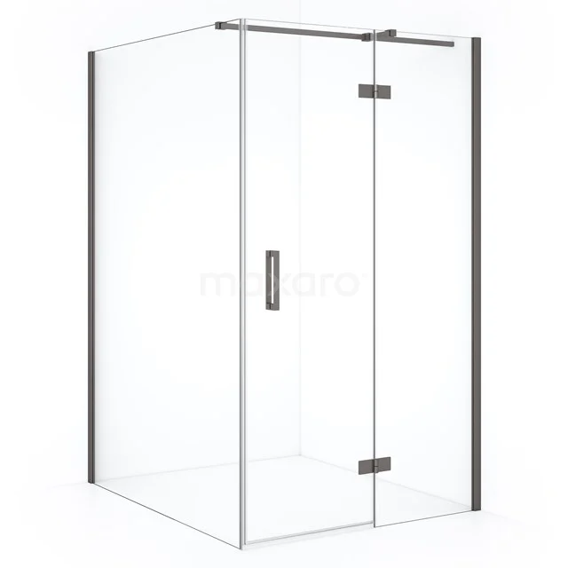 Diamond Shower enclosure | 140x110 cm Black metal Clear glass Pivot door Rectangle CDB226514310ZMN