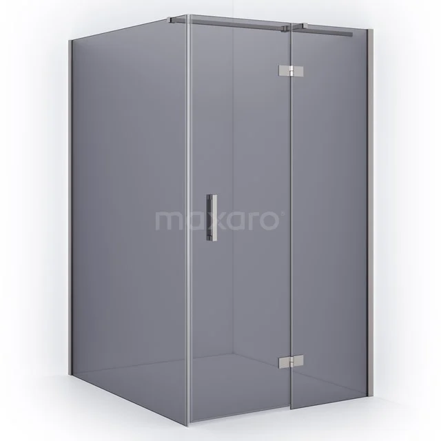 Diamond Duschkabine | 140x110 cm Edelstahl Drehtür Rechteck CDB226514311BR Glas Duschkabine mit grauem Farbton, Eckmodell, rostfreie Scharniere und klare Linien für einen modernen Badezimmerstil.