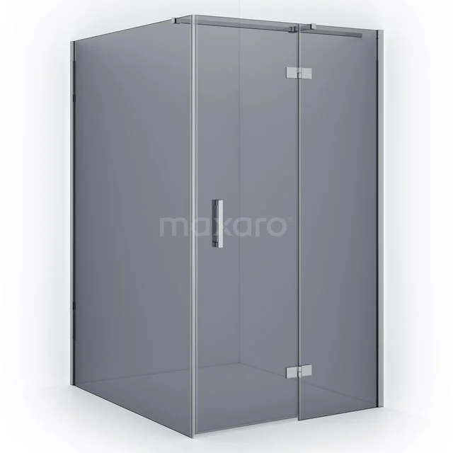 Diamond Shower enclosure | 140x120 cm Chrome Smoke glass Pivot door Rectangle CDB226614311C