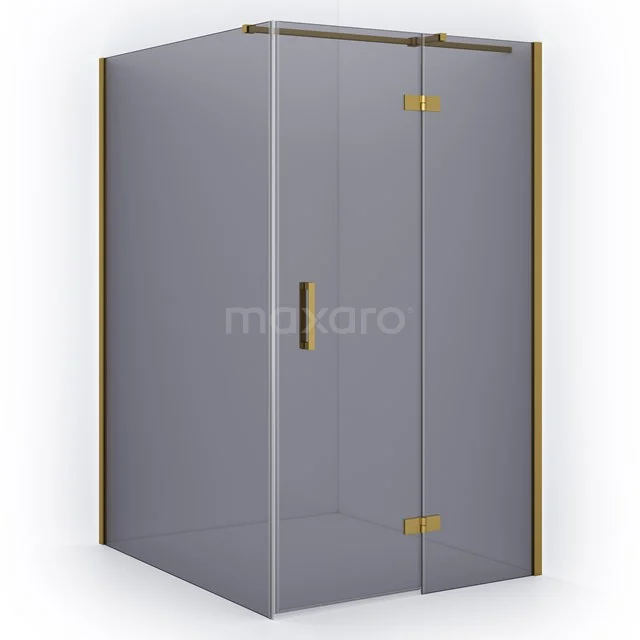 Diamond Duschkabine | 140x110 cm Gold Drehtür Rechteck CDB226514311GGN Glas Duschkabine mit Goldakzenten, Eckmodell mit Drehtür, modernes Design für zeitgemäße Bäder.