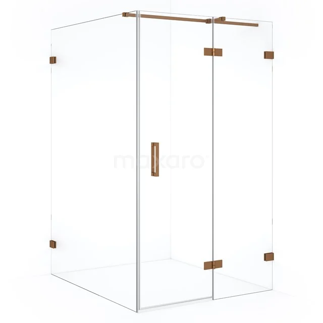 Diamond Douchecabine | 140x110 cm Koper Helder glas Draaideur Rechthoek CDB226514320KP