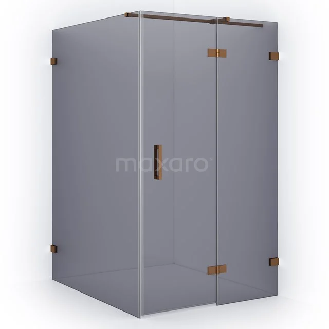 Diamond Shower enclosure | 140x120 cm Copper Smoke glass Pivot door Rectangle CDB226614321KP