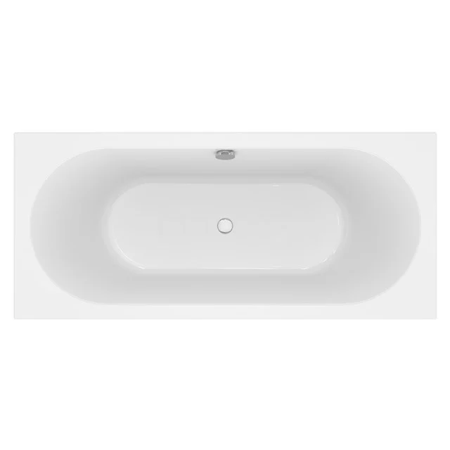 Capri Badewanne | 180x80cm Acryl Hochglanz Weiß Slim Edge Design, Extra Tief XZ03-1880XLSG Rechteckige weiße Badewanne aus Acryl, ovales Innere, modernes Design, ideal für ein stilvolles Badezimmer.