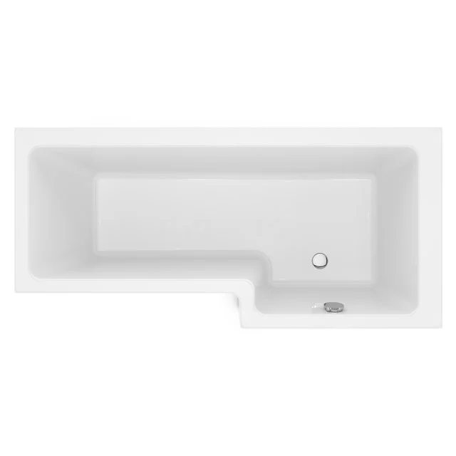 Pianosa Eckbadewanne | 180x85cm Acryl Glanz Weiß Rechts XZ05-1870RG Weißes L-förmiges Bad mit Einstieg auf der linken Seite, modernes Design, ideal für eine stilvolle Badezimmergestaltung.