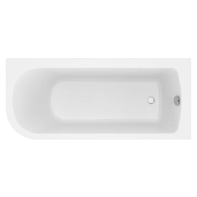 Weißes rechteckiges Bad aus Acryl mit abgerundeter Innenform, ideal für ein modernes Badezimmer.