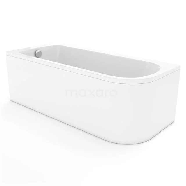 Weißes Eckbadewanne aus Acryl mit abgerundeten Formen, großzügiges Design, perfekt für moderne Badezimmergestaltungen.