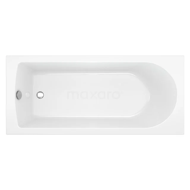 Rechteckige weiße Badewanne, Acrylmaterial, modernes Design, ideal für einen klaren Badezimmerstil.