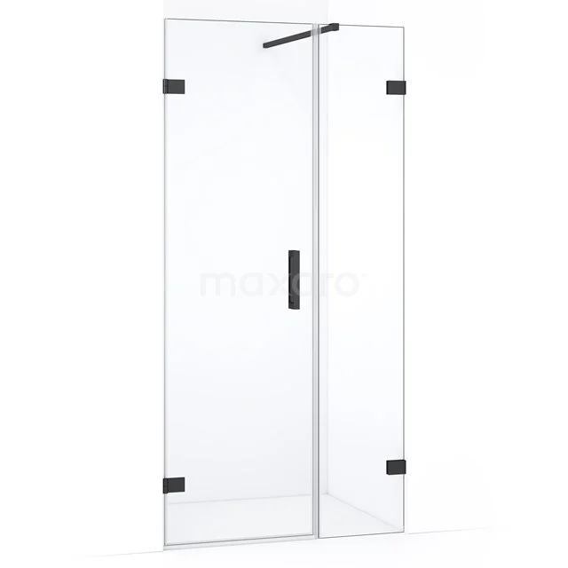 Diamond Shower door | 85 cm Black chrome Clear glass Pivot door DDC210603120BC