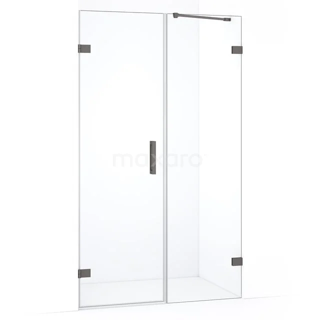 Diamond Douchedeur | 105 cm Zwart metaal Helder glas Draaideur DDC210605220ZM