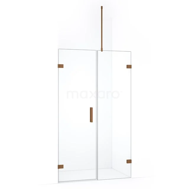 Diamond Douchedeur | 105 cm Koper Helder glas Draaideur DDC210605720KP