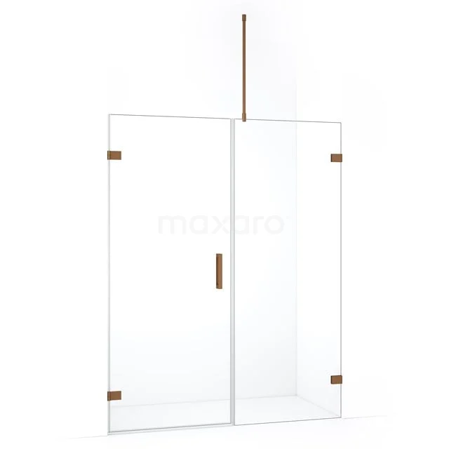 Diamond Douchedeur | 145 cm Koper Helder glas Draaideur DDC210708720KP