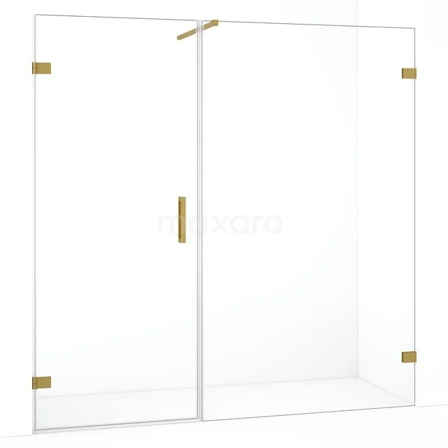 Diamond Duschtür | 195 cm Gold Klarglas Drehtür DDC210812120GG Duschwand mit Tür, Glas, goldfarbene Akzente, modernes Design, perfekt für eine stilvolle Badezimmergestaltung.