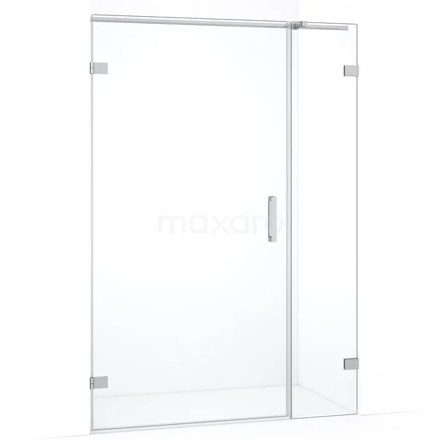 Glas Duschtür mit Klarglas und silberfarbigem Haltegriff, ideal für eine moderne Badezimmergestaltung.