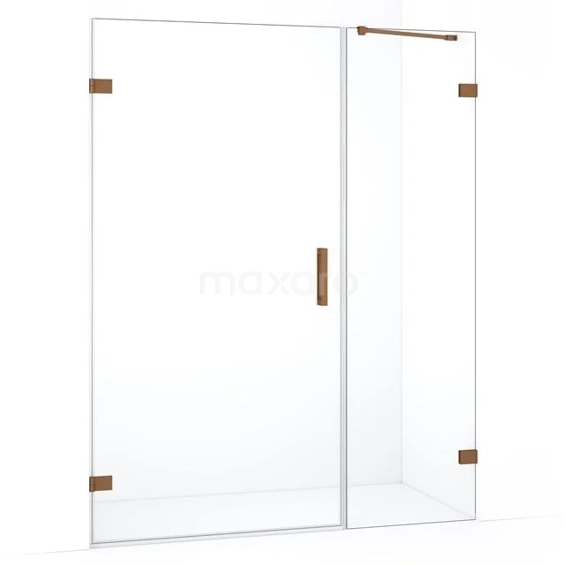 Diamond Douchedeur | 145 cm Koper Helder glas Draaideur DDC211005220KP