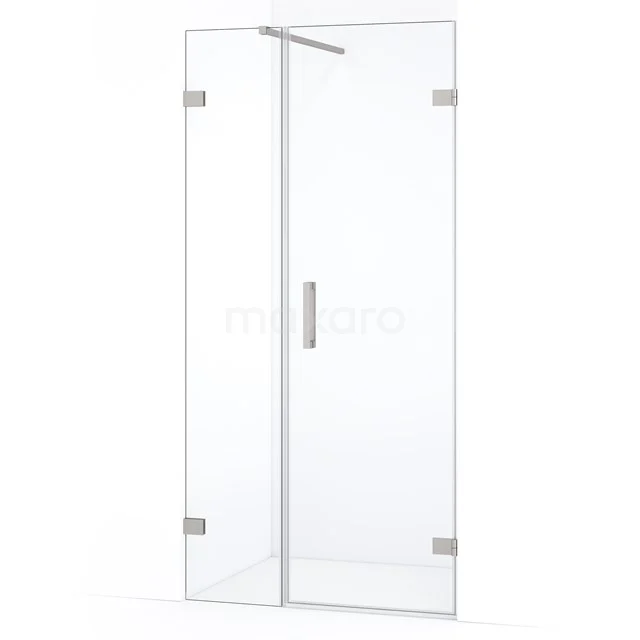 Glazen douchedeur met strak design en metalen handgreep, ideaal voor moderne badkamers.