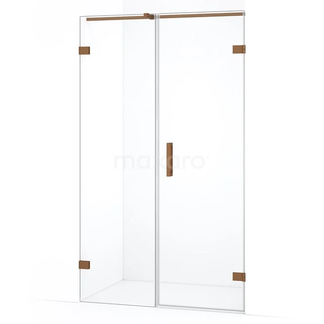 Diamond Shower door | 135 cm Copper Clear glass Pivot door DDC220707320KP