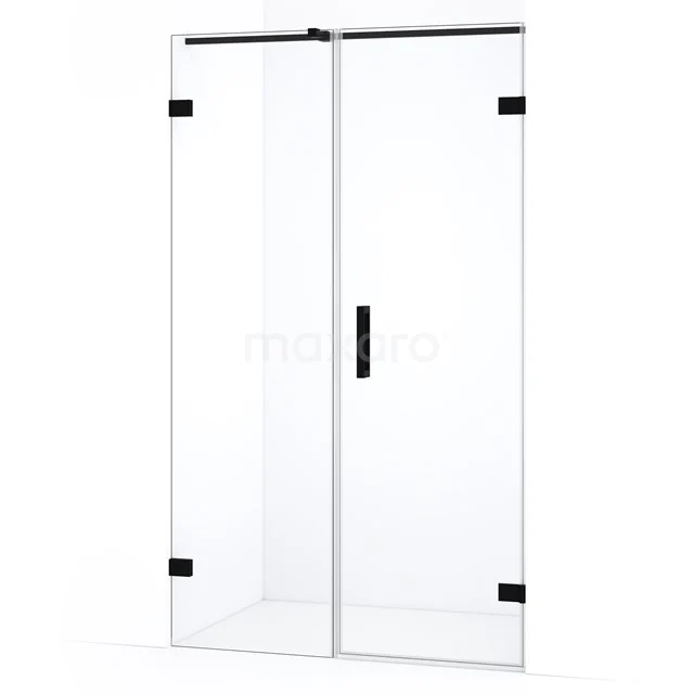 Diamond Shower door | 135 cm Matte black Clear glass Pivot door DDC220707320MB