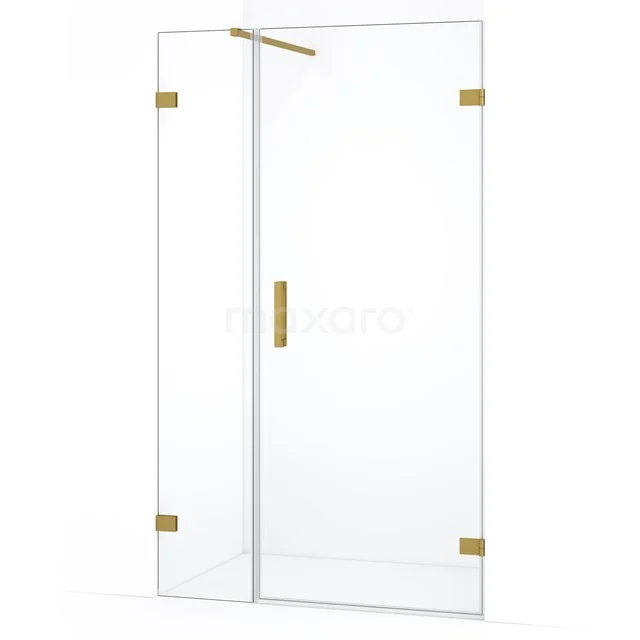 Diamond Duschtür | 105 cm Gold Klarglas Drehtür DDC220704120GG Glasdusche mit goldenen Scharnieren und Haltegriff, modernes Design, ideal für eine luxuriöse Badezimmerausstrahlung.