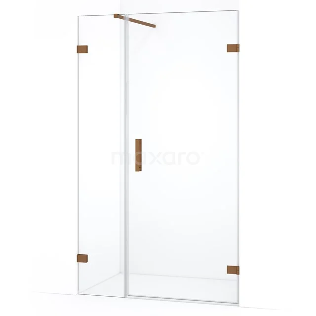 Diamond Shower door | 115 cm Copper Clear glass Pivot door DDC220804120KP