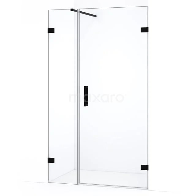 Diamond Shower door | 115 cm Matte black Clear glass Pivot door DDC220804120MB