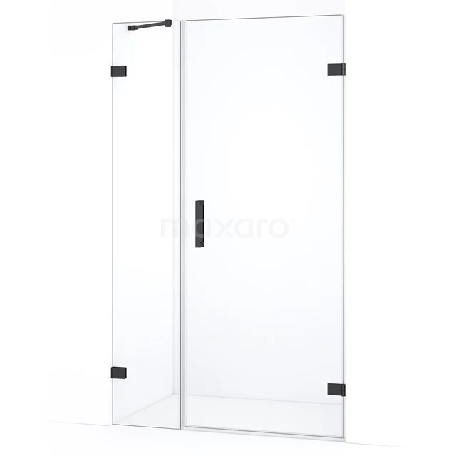 Diamond Shower door | 115 cm Black chrome Clear glass Pivot door DDC220804220BC