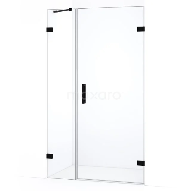 Diamond Shower door | 115 cm Matte black Clear glass Pivot door DDC220804220MB